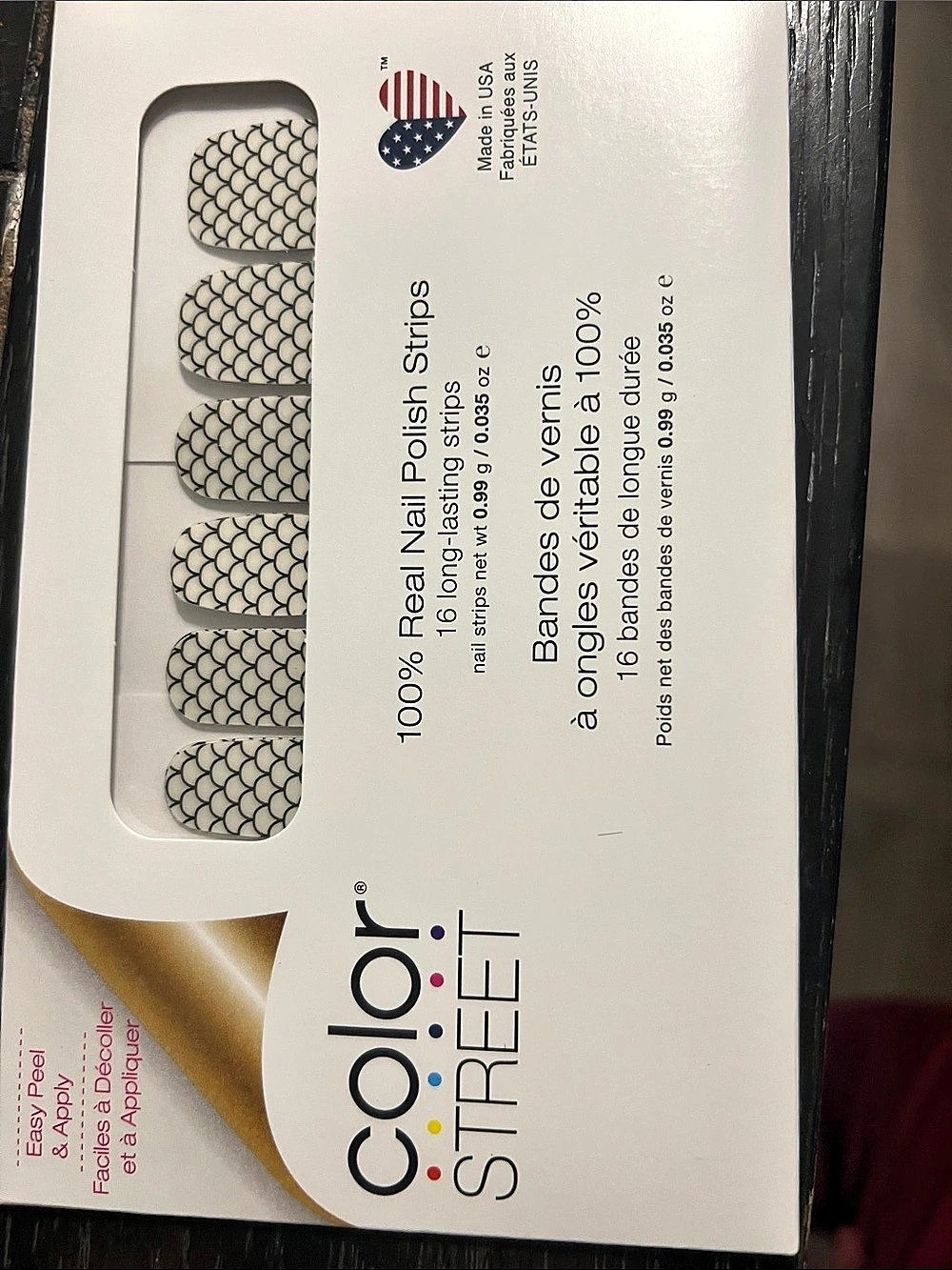 Color Street 100% Real Nail Polish Strips Mermaid You Look Black & clear NWT
